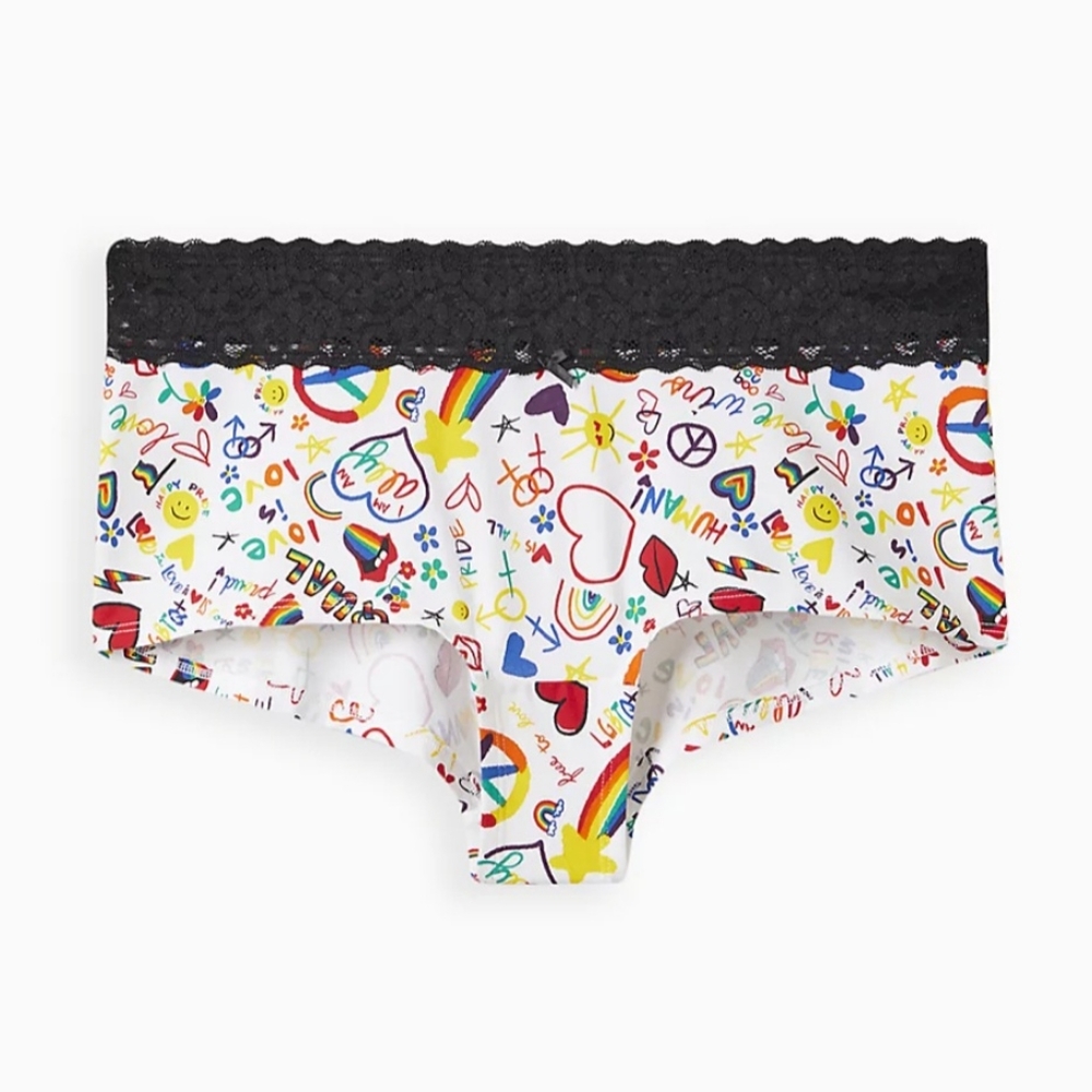 Torrid Boycut Cheeky Pride Plus Size Panties Underwear Rainbow 6x